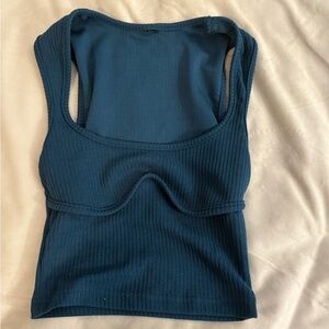 SHEIN Blue Ribbed Tank Top